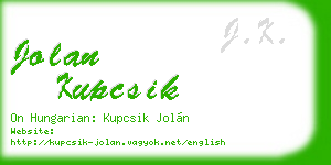 jolan kupcsik business card
